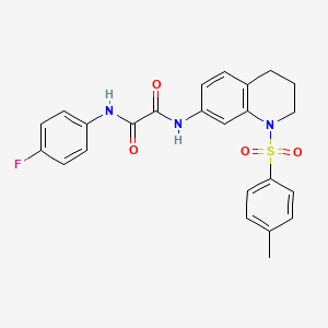 molecular formula C24H22FN3O4S B2358423 N1-(4-fluorophenyl)-N2-(1-tosyl-1,2,3,4-tetrahydroquinolin-7-yl)oxalamide CAS No. 898448-11-8