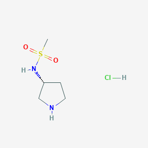 molecular formula C5H13ClN2O2S B2358433 N-[(3R)-pyrrolidin-3-yl]methanesulfonamide hydrochloride CAS No. 2344757-87-3