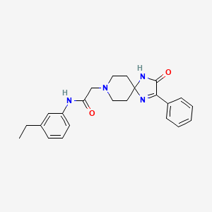 molecular formula C23H26N4O2 B2358459 N-(3-ETHYLPHENYL)-2-{3-OXO-2-PHENYL-1,4,8-TRIAZASPIRO[4.5]DEC-1-EN-8-YL}ACETAMIDE CAS No. 1189733-22-9
