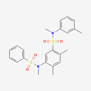 molecular formula C23H26N2O4S2 B2358464 N,2,4-trimethyl-5-(N-methylphenylsulfonamido)-N-(m-tolyl)benzenesulfonamide CAS No. 900137-12-4
