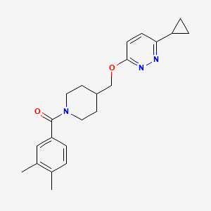 [4-[(6-Cyclopropylpyridazin-3-yl)oxymethyl]piperidin-1-yl]-(3,4-dimethylphenyl)methanone