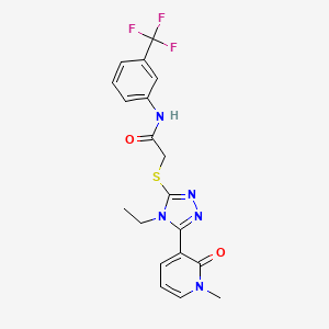 2-((4-ethyl-5-(1-methyl-2-oxo-1,2-dihydropyridin-3-yl)-4H-1,2,4-triazol-3-yl)thio)-N-(3-(trifluoromethyl)phenyl)acetamide