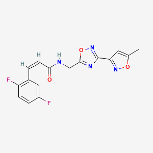 (Z)-3-(2,5-difluorophenyl)-N-((3-(5-methylisoxazol-3-yl)-1,2,4-oxadiazol-5-yl)methyl)acrylamide