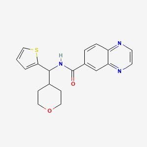 N-((tetrahydro-2H-pyran-4-yl)(thiophen-2-yl)methyl)quinoxaline-6-carboxamide
