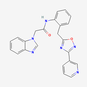 2-(1H-benzo[d]imidazol-1-yl)-N-(2-((3-(pyridin-3-yl)-1,2,4-oxadiazol-5-yl)methyl)phenyl)acetamide