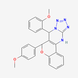 7-(2-methoxyphenyl)-6-(4-methoxyphenyl)-7,12-dihydro-6H-chromeno[4,3-d]tetrazolo[1,5-a]pyrimidine