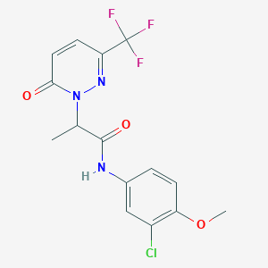 N-(3-Chloro-4-methoxyphenyl)-2-[6-oxo-3-(trifluoromethyl)pyridazin-1-yl]propanamide