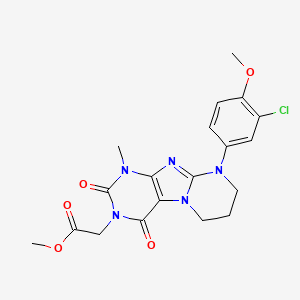 methyl 2-(9-(3-chloro-4-methoxyphenyl)-1-methyl-2,4-dioxo-1,2,6,7,8,9-hexahydropyrimido[2,1-f]purin-3(4H)-yl)acetate