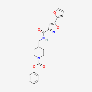 Phenyl 4-((5-(furan-2-yl)isoxazole-3-carboxamido)methyl)piperidine-1-carboxylate