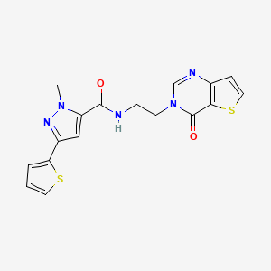 1-methyl-N-(2-(4-oxothieno[3,2-d]pyrimidin-3(4H)-yl)ethyl)-3-(thiophen-2-yl)-1H-pyrazole-5-carboxamide