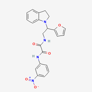molecular formula C22H20N4O5 B2358538 N1-(2-(furan-2-yl)-2-(indolin-1-yl)ethyl)-N2-(3-nitrophenyl)oxalamide CAS No. 898458-54-3