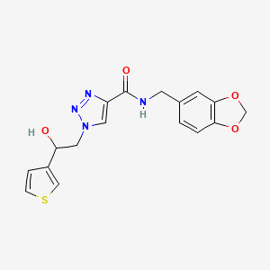 N-(benzo[d][1,3]dioxol-5-ylmethyl)-1-(2-hydroxy-2-(thiophen-3-yl)ethyl)-1H-1,2,3-triazole-4-carboxamide