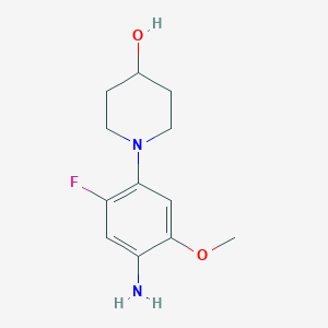 molecular formula C12H17FN2O2 B2358542 4-Piperidinol, 1-(4-amino-2-fluoro-5-methoxyphenyl)- CAS No. 1982223-90-4