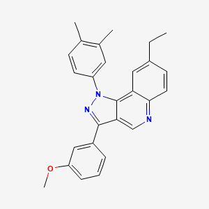 molecular formula C27H25N3O B2358543 1-(3,4-dimethylphenyl)-8-ethyl-3-(3-methoxyphenyl)-1H-pyrazolo[4,3-c]quinoline CAS No. 901268-53-9