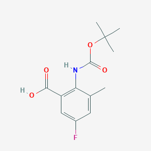 molecular formula C13H16FNO4 B2358549 5-Fluoro-3-methyl-2-[(2-methylpropan-2-yl)oxycarbonylamino]benzoic acid CAS No. 2248414-73-3
