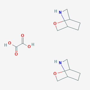 molecular formula C14H24N2O6 B2358552 2-Oxa-5-azabicyclo[2.2.2]octane hemioxalate CAS No. 1408075-32-0; 1523606-41-8