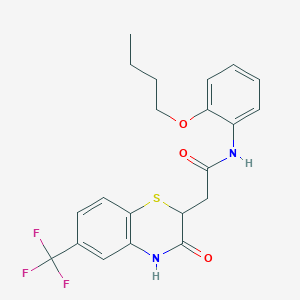 N-(2-butoxyphenyl)-2-[3-oxo-6-(trifluoromethyl)-3,4-dihydro-2H-1,4-benzothiazin-2-yl]acetamide