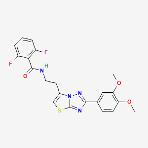 molecular formula C21H18F2N4O3S B2358564 N-(2-(2-(3,4-dimethoxyphenyl)thiazolo[3,2-b][1,2,4]triazol-6-yl)ethyl)-2,6-difluorobenzamide CAS No. 894046-32-3