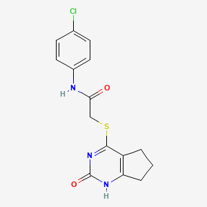 N-(4-chlorophenyl)-2-[(2-oxo-1,5,6,7-tetrahydrocyclopenta[d]pyrimidin-4-yl)sulfanyl]acetamide