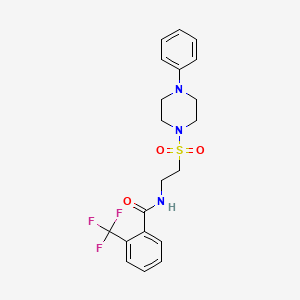 N-(2-((4-phenylpiperazin-1-yl)sulfonyl)ethyl)-2-(trifluoromethyl)benzamide