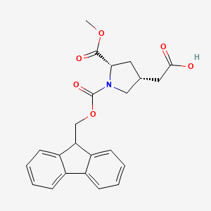 2-[(3R,5S)-1-(9H-Fluoren-9-ylmethoxycarbonyl)-5-methoxycarbonylpyrrolidin-3-yl]acetic acid