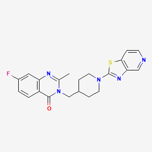 7-Fluoro-2-methyl-3-[[1-([1,3]thiazolo[4,5-c]pyridin-2-yl)piperidin-4-yl]methyl]quinazolin-4-one