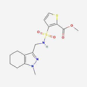 molecular formula C15H19N3O4S2 B2358582 methyl 3-(N-((1-methyl-4,5,6,7-tetrahydro-1H-indazol-3-yl)methyl)sulfamoyl)thiophene-2-carboxylate CAS No. 1448028-99-6