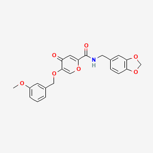 N-(benzo[d][1,3]dioxol-5-ylmethyl)-5-((3-methoxybenzyl)oxy)-4-oxo-4H-pyran-2-carboxamide