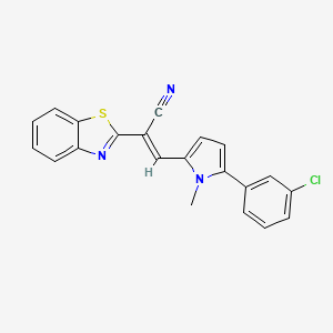 (E)-2-(benzo[d]thiazol-2-yl)-3-(5-(3-chlorophenyl)-1-methyl-1H-pyrrol-2-yl)acrylonitrile