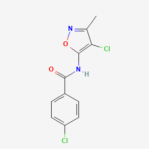 molecular formula C11H8Cl2N2O2 B2358616 4-chloro-N-(4-chloro-3-methyl-5-isoxazolyl)benzenecarboxamide CAS No. 478262-43-0