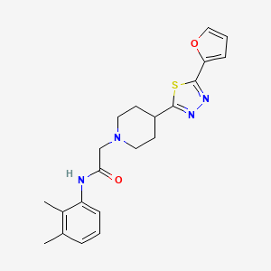 molecular formula C21H24N4O2S B2358619 N-(2,3-二甲基苯基)-2-(4-(5-(呋喃-2-基)-1,3,4-噻二唑-2-基)哌啶-1-基)乙酰胺 CAS No. 1226457-91-5