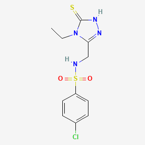 4-chloro-N-[(4-ethyl-5-sulfanyl-4H-1,2,4-triazol-3-yl)methyl]benzenesulfonamide