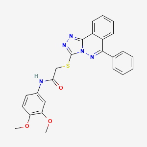 molecular formula C25H21N5O3S B2358666 N-(3,4-dimethoxyphenyl)-2-[(6-phenyl[1,2,4]triazolo[3,4-a]phthalazin-3-yl)sulfanyl]acetamide CAS No. 886907-08-0