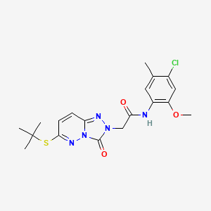 molecular formula C19H22ClN5O3S B2358672 2-[6-(tert-butylsulfanyl)-3-oxo-2H,3H-[1,2,4]triazolo[4,3-b]pyridazin-2-yl]-N-(4-chloro-2-methoxy-5-methylphenyl)acetamide CAS No. 1040666-44-1