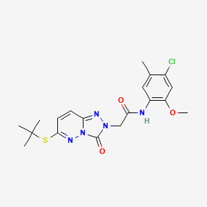 2-(6-tert-butylsulfanyl-3-oxo-[1,2,4]triazolo[4,3-b]pyridazin-2-yl)-N-(4-chloro-2-methoxy-5-methylphenyl)acetamide