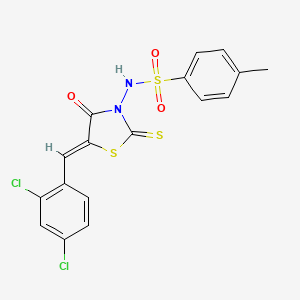 (Z)-N-(5-(2,4-dichlorobenzylidene)-4-oxo-2-thioxothiazolidin-3-yl)-4-methylbenzenesulfonamide
