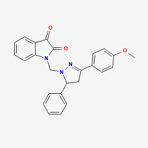 1-((3-(4-methoxyphenyl)-5-phenyl-4,5-dihydro-1H-pyrazol-1-yl)methyl)indoline-2,3-dione
