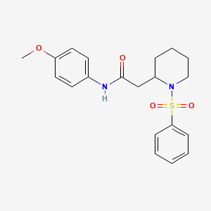 N-(4-methoxyphenyl)-2-(1-(phenylsulfonyl)piperidin-2-yl)acetamide