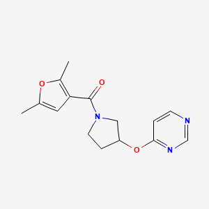 (2,5-Dimethylfuran-3-yl)(3-(pyrimidin-4-yloxy)pyrrolidin-1-yl)methanone