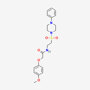 2-(4-methoxyphenoxy)-N-(2-((4-phenylpiperazin-1-yl)sulfonyl)ethyl)acetamide