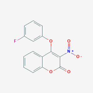 B2358694 4-(3-fluorophenoxy)-3-nitro-2H-chromen-2-one CAS No. 294853-47-7