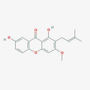 molecular formula C19H18O5 B023587 1,7-Dihydroxy-3-methoxy-2-prenylxanthone CAS No. 77741-58-3