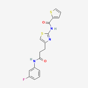 N-(4-(3-((3-fluorophenyl)amino)-3-oxopropyl)thiazol-2-yl)thiophene-2-carboxamide