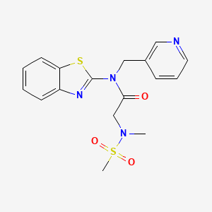 molecular formula C17H18N4O3S2 B2358705 N-(benzo[d]thiazol-2-yl)-2-(N-methylmethylsulfonamido)-N-(pyridin-3-ylmethyl)acetamide CAS No. 1171005-15-4