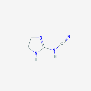 molecular formula C4H6N4 B2358708 2-Cyanoimino-imidazolidine CAS No. 36982-79-3