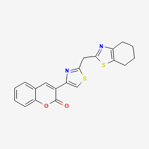 molecular formula C20H16N2O2S2 B2358725 3-(2-((4,5,6,7-tetrahydrobenzo[d]thiazol-2-yl)methyl)thiazol-4-yl)-2H-chromen-2-one CAS No. 708991-41-7
