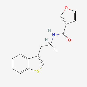 molecular formula C16H15NO2S B2358730 N-[1-(1-benzothiophen-3-yl)propan-2-yl]furan-3-carboxamide CAS No. 2034317-19-4