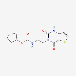 molecular formula C14H17N3O4S B2358756 cyclopentyl (2-(2,4-dioxo-1,2-dihydrothieno[3,2-d]pyrimidin-3(4H)-yl)ethyl)carbamate CAS No. 1903389-95-6