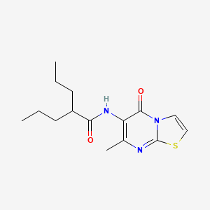 molecular formula C15H21N3O2S B2358761 N-(7-methyl-5-oxo-5H-thiazolo[3,2-a]pyrimidin-6-yl)-2-propylpentanamide CAS No. 941924-89-6