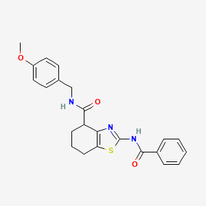molecular formula C23H23N3O3S B2358766 2-benzamido-N-(4-methoxybenzyl)-4,5,6,7-tetrahydrobenzo[d]thiazole-4-carboxamide CAS No. 942004-28-6